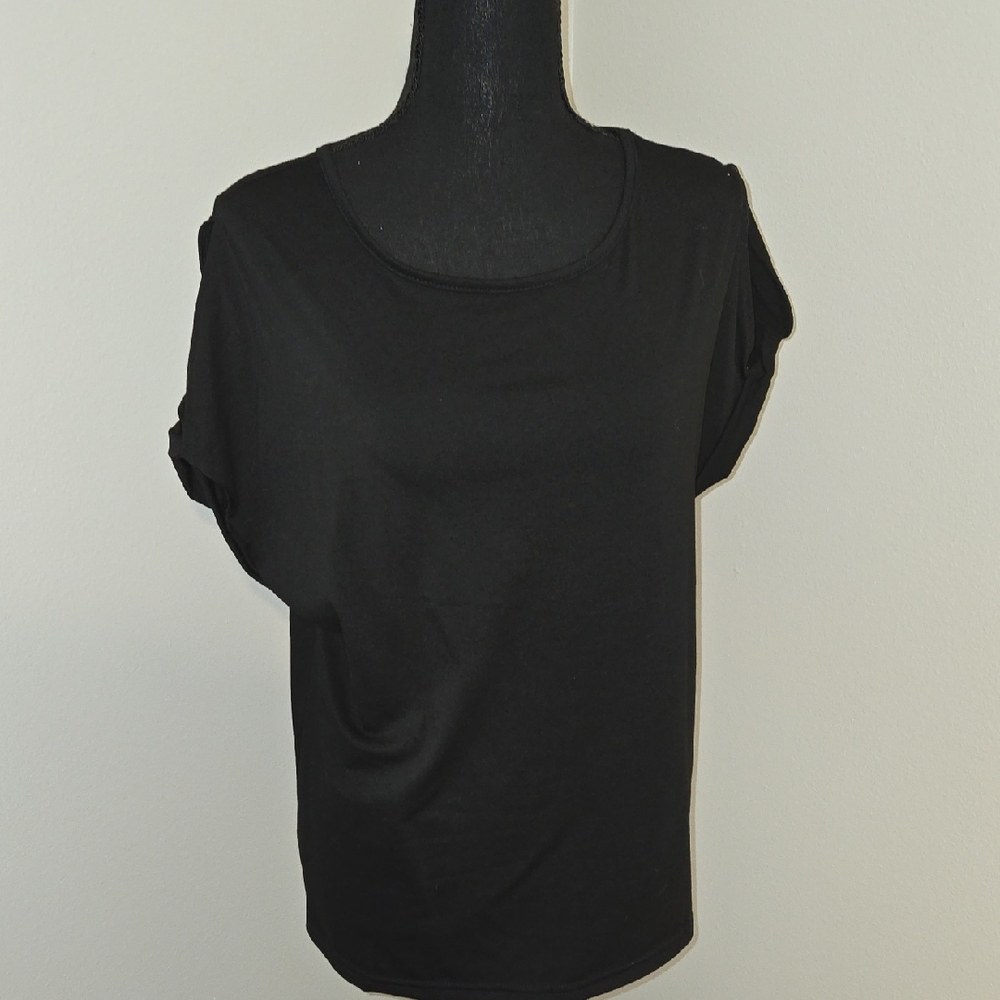 Classic Black Cold Shoulder Women's Top